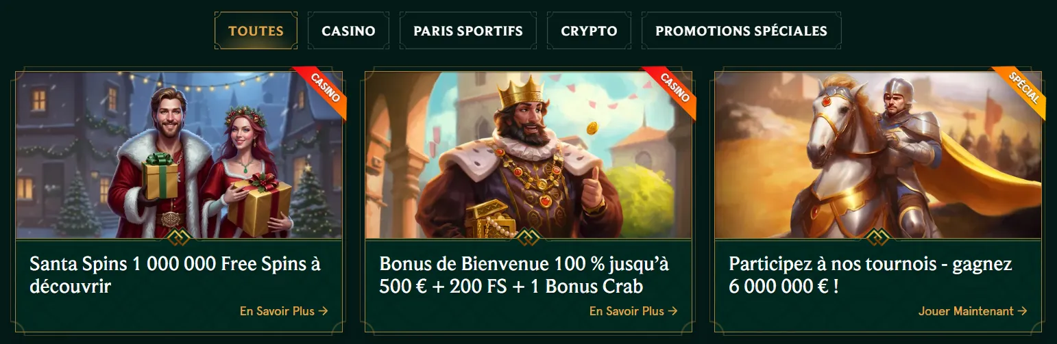 Promotions et offres spéciales du Casinia Casino